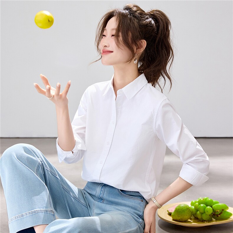 2026春夏新款黄蓝条纹衬衫女宽松显瘦元气少女感衬衣显白温柔风图片