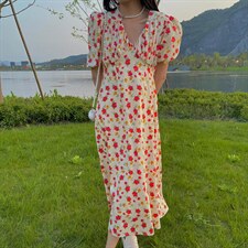 现货夏季新款碎花连衣裙，女装连衣裙，YI MAN