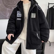 2024冬新款日系外景羊羔毛加厚连帽棉衣棉服YG402-P120控150，男装棉衣，星座914-3