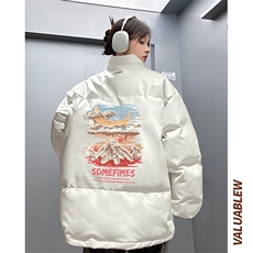 均可提供短视频高品质港风水彩云PU皮加厚棉衣PM117-p110控148，男装棉衣，星座508（原C305）