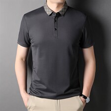 polo衫男2023新款夏季纯色翻领短袖套头衫T恤中青年男士打底上衣，男装T恤，电商B212（原钱塘6029）