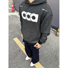 C316HXD06特P58刺绣连帽卫衣男秋冬潮牌厚款重磅羊毛保暖外套，男装棉衣，电商C316