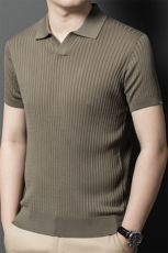 F8302男士2024年夏季新款百搭针织T恤男短袖日常休闲体恤男装，男装T恤，电商B360