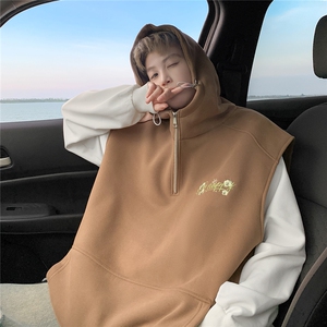 数据款大码秋季重磅高品质刺绣坎肩半拉链连帽卫衣JF31-特P55控78,重庆男士穿衣搭配图片
