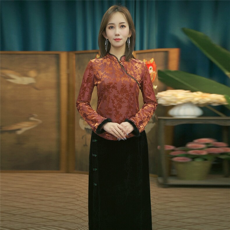 现货2024春季新款简约刺绣盘扣衬衫新中式穿搭上衣B015,女装衬衫,非你不可新中式