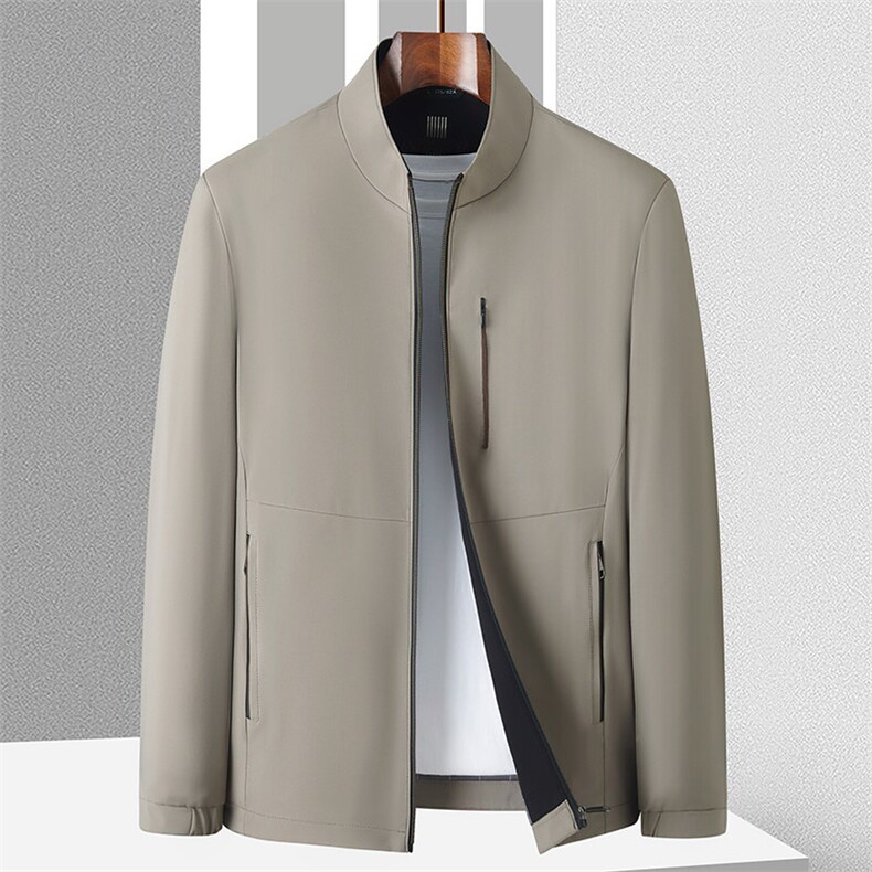 2025年大货主推男士中老年立领休闲夹克外套中年宽松休闲茄克衫，男装夹克，钱塘723