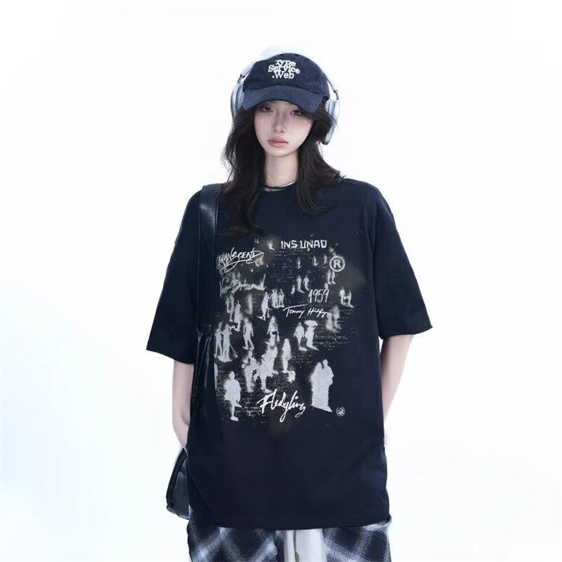 美式复古情侣短袖t恤男夏季宽松休闲cleanfit上衣潮WLD6622-p33,男装T恤,星座1008