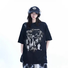 美式复古情侣短袖t恤男夏季宽松休闲cleanfit上衣潮WLD6622-p33，男装T恤，星座1008