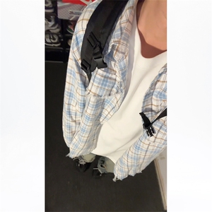 高克重纯棉拉毛设计休闲格子长袖衬衫上衣外套  24CS04-特P65控98图片