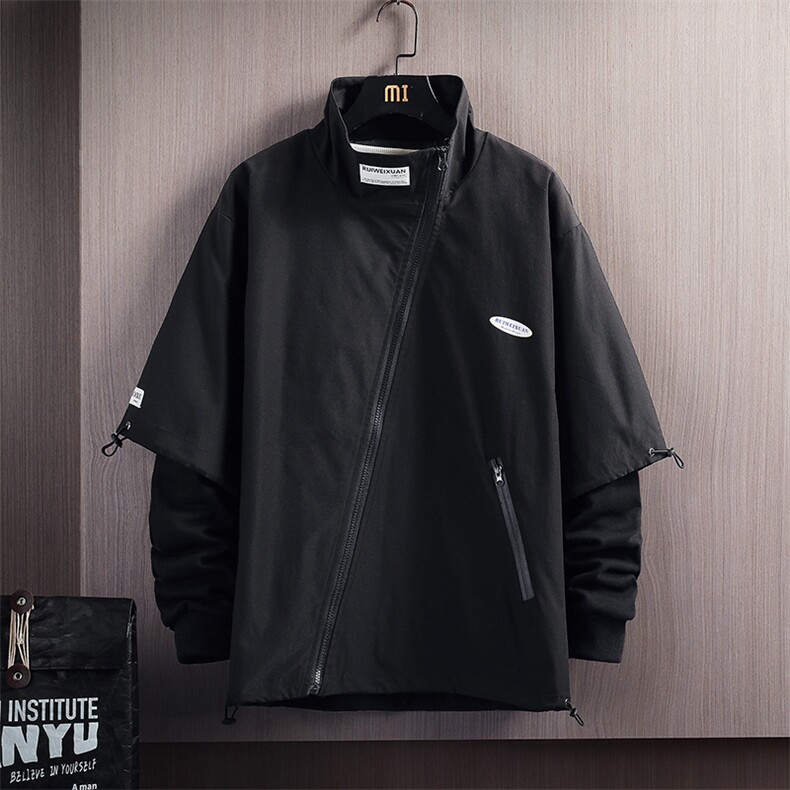 7XL-M加肥加大码立领夹克外套男2023秋季新款斜门襟工装上衣控98，男装夹克，钱塘717(原712)