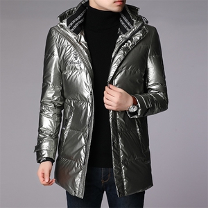 冬季新款羽绒服男中长款外套中年爸爸装厚连帽上衣HPN19008-P300图片