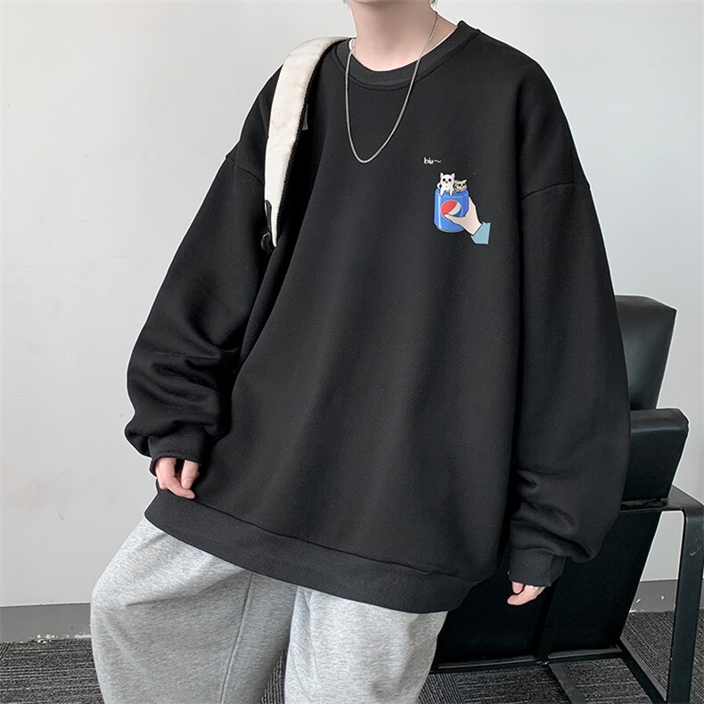 圆领卫衣男大码加厚加绒长袖t恤男S6262-P28加绒款-P33,男装卫衣,电商A040