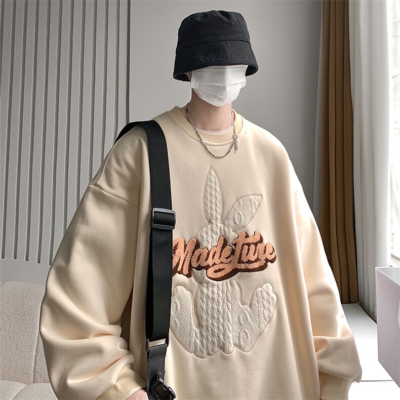 2023春季新款美式慵懒BF学院风卫衣男MY02395-P58,男装卫衣,星座308B-1