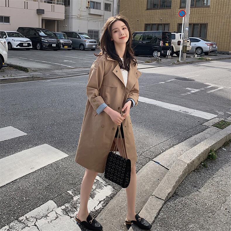 现货2021春季新款英伦风风衣浙宝292A货号L032,女装风衣,时倾STUDIO