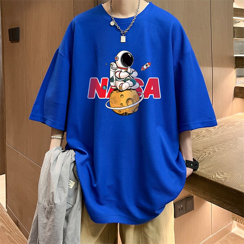 华夫格t恤男短袖男大码五分袖酒店风HT73289-P22,男装T恤,电商A040