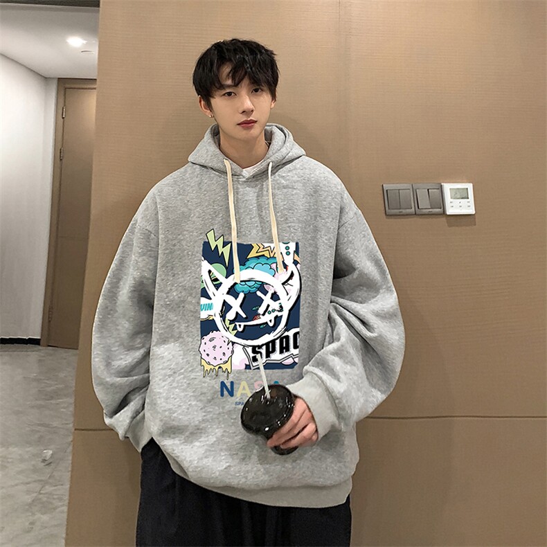 纯棉连帽卫衣男大码运动帽衫宽松薄WY2275-P35,男装卫衣,电商A040