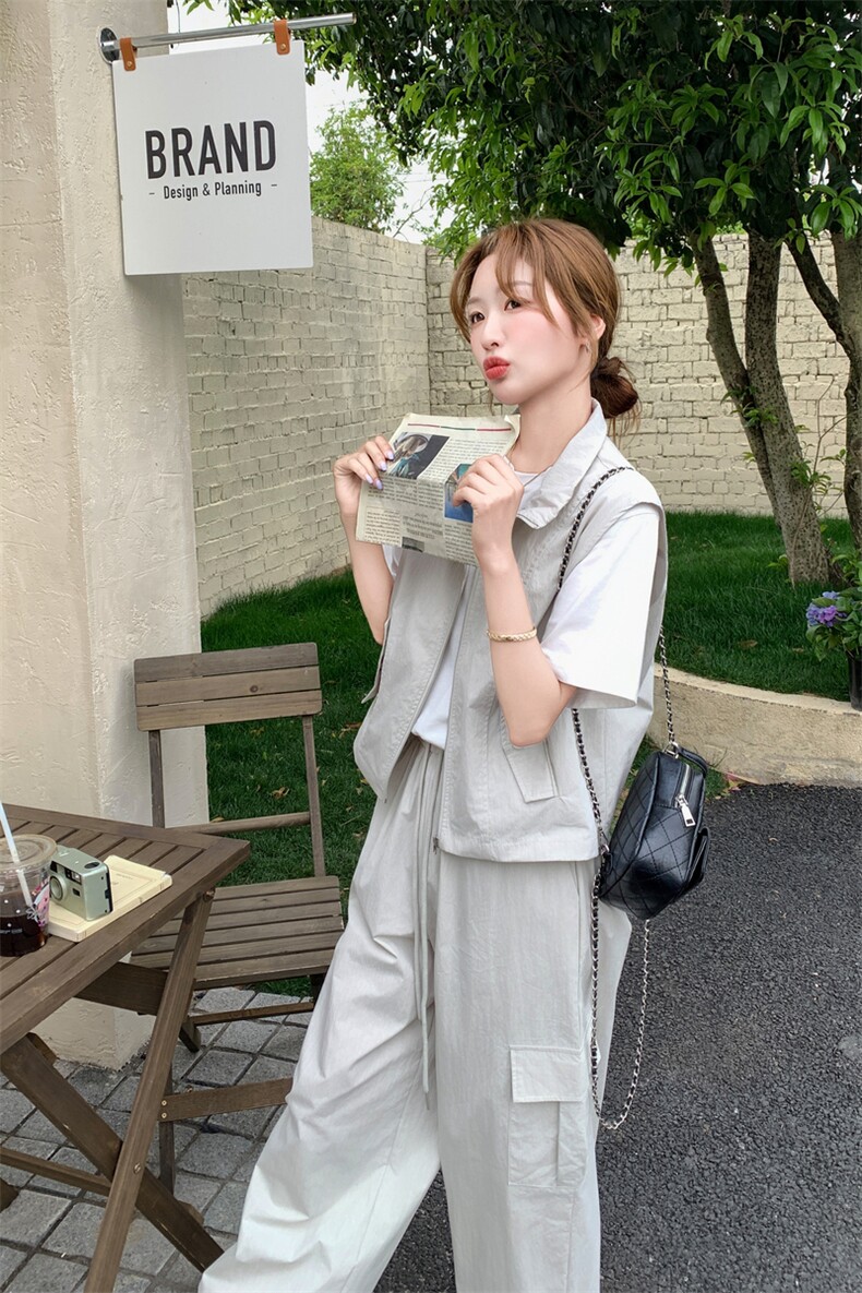数据好现货马甲工装裤套装2045P155K228,女装套装/套裙,2C176