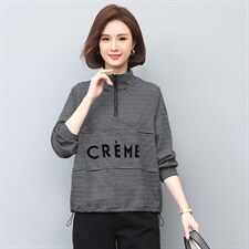 2022秋款条纹时尚休闲卫衣显瘦百搭长袖上衣，女装卫衣/绒衫，鑫鑫格