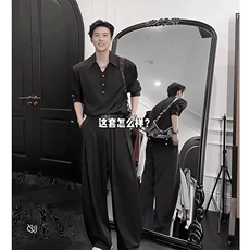 假两件衬衫男弯刀阔腿长裤两件套装TZ281衬衣P68裤子P68(网图参考，男装衬衫，电商B267