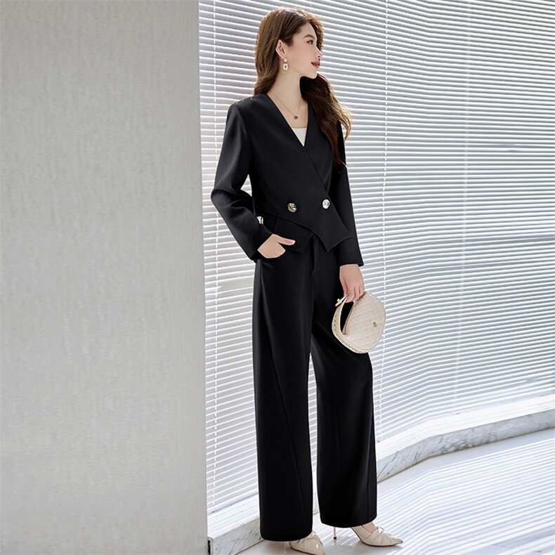 欧洲站时尚西装套装女2025春秋新款时髦洋气减龄阔腿裤职业两件套,女装套装/套裙,时尚俏佳人