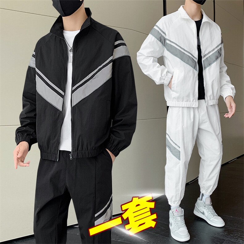 秋季新款两件套装男潮牌休闲运动衣服一套潮流韩版TZ0502-P110图片