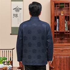 常货中老年风唐装加绒外套男送爸爸生日礼物外套风爷爷装，男装民族服装，钱塘723