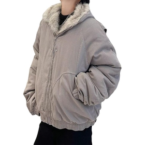现货高品质美式高街冬季重磅硬挺短款座山雕毛领棉衣男女加厚外套图片