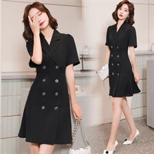 020新款西装连衣裙法式收腰显瘦气质学院风短款小香风百褶裙，女装连衣裙，寒都衣屋