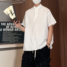 C2027/P30夏季男士立领衬衫男宽松大码短袖衬衣男装上衣，男装Polo衫，电商A141
