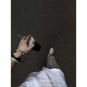 美式街头hiphop提花设计牛仔裤男女高街直筒微喇 1001-1-CN79-P45图片