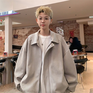 350克重磅麂皮绒外套 C5389-TP65 控价98 港风美式可二开棒球服男图片