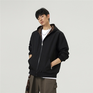 可二开豹纹元素大码M-5XL连帽夹克男聚酯纤维JK78091P69控108图片