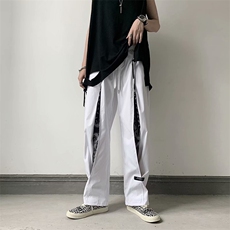 高街vibe风腰果花拼接长裤子男士休闲裤宽松嘻哈夏季潮牌2155-p32，男装休闲裤，星座1008