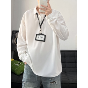 PL9010-P21-控48-现货POLO衫男长袖T恤纯色翻领透气网眼图片