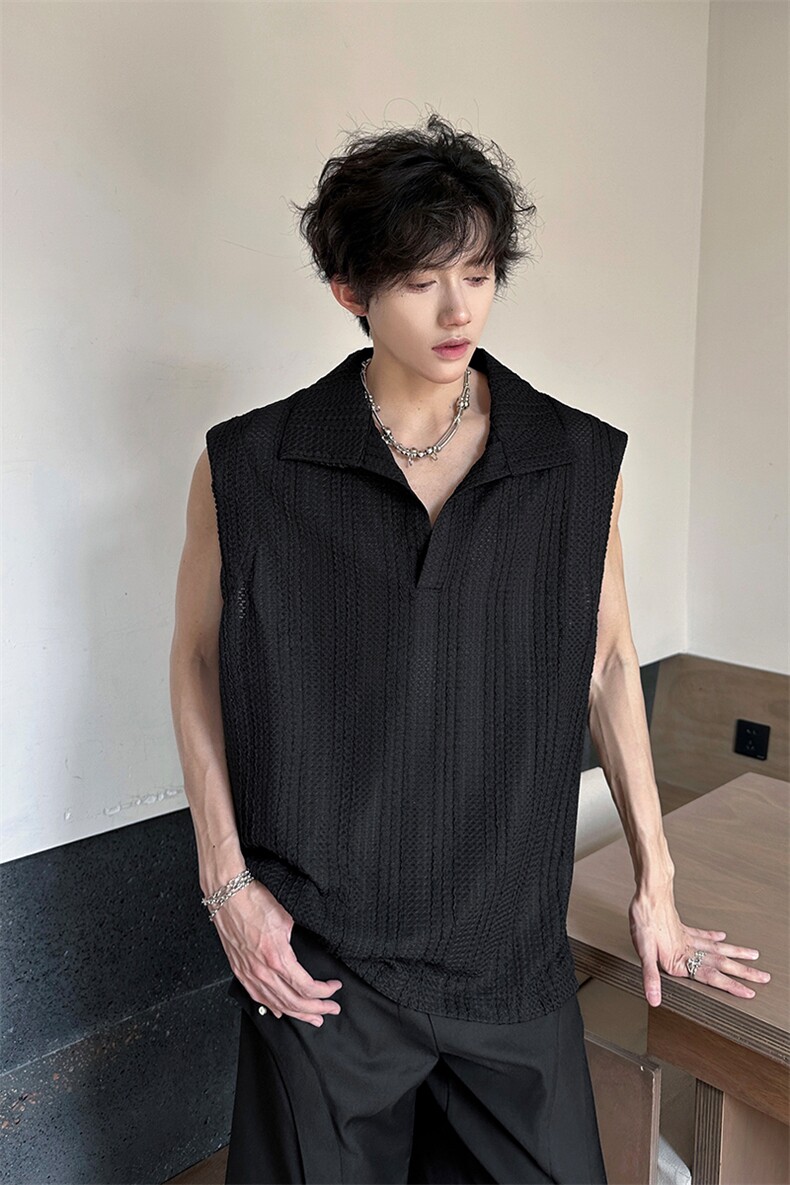 8XL-M夏竖条纹纯棉背心男韩版宽松坎肩休闲运动午休T恤肌理DX333,男装背心/马甲,电商D206-1
