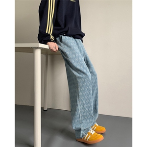 欧美印花牛仔裤男潮牌满印直筒裤美式高街牛仔裤 CK1122-P45图片
