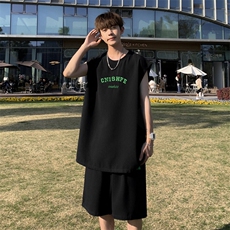 无袖套装t恤男夏季新款背心坎肩篮球休闲运动短袖短裤男装一套装，男装休闲套装，星座506