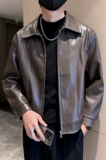 社会小伙男士秋冬皮衣2025秋季长袖夹克店主风JK8007-P130，男装夹克，电商A236