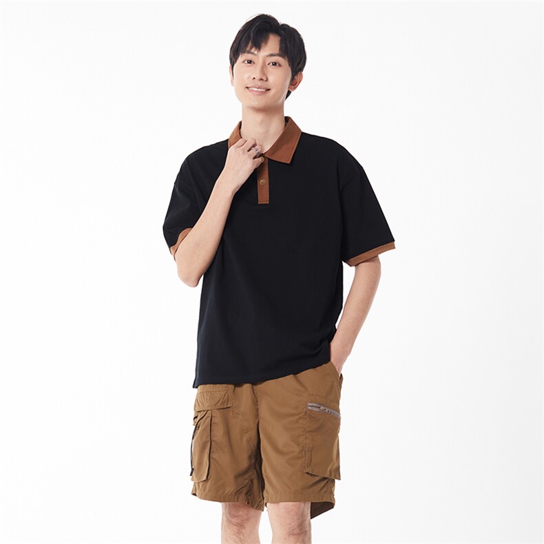 百搭纯色POLO衫男女款大版纯棉打底衫团体班服高克重抖音品质,男装Polo衫,星座301D-4(原星座1004-4）