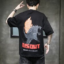 【】A003-HT1127-P28夏装新款搞怪恐龙印花圆领T恤家乐，男装T恤，电商A003