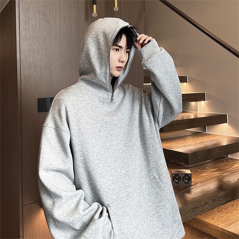 W366-P60M-6XL秋季美式重磅扎染酷丝棉加绒套头连帽拉链卫衣,男装卫衣,星座109