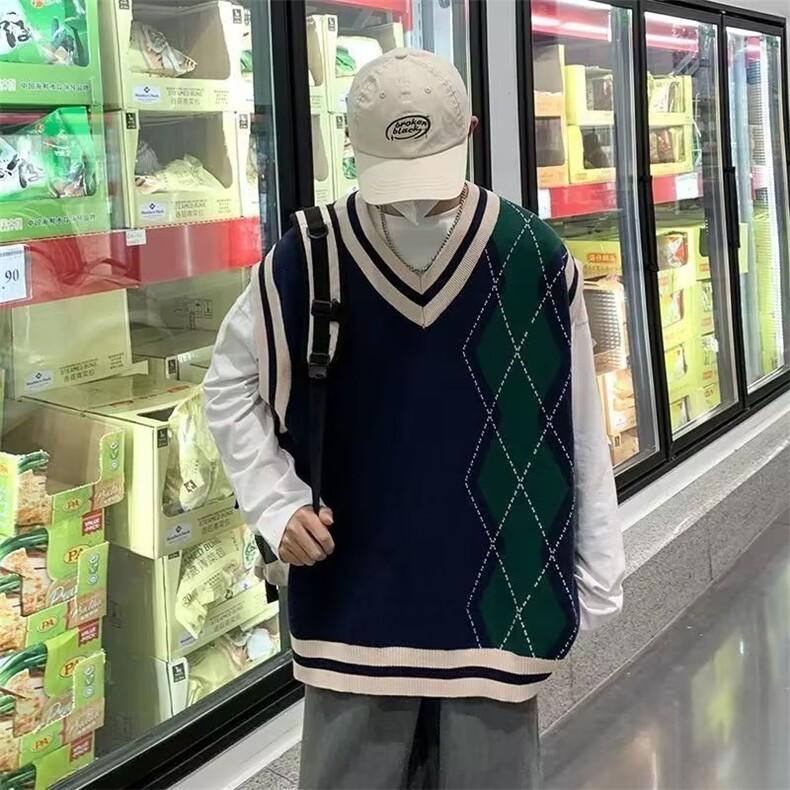 男秋冬季港风潮流百搭毛衣背心男外搭上衣MY05512-P45,男装针织衫/毛衣,星座308B-1