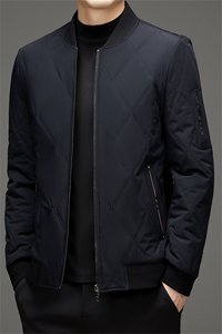 秋冬款休闲立领棒球服中青年棉服简约保暖加厚夹克衫爸爸装棉袄图片