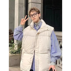 现货5W件冬季三防硬挺boxy短款立领棉衣马夹外套加厚马甲保暖棉服图片