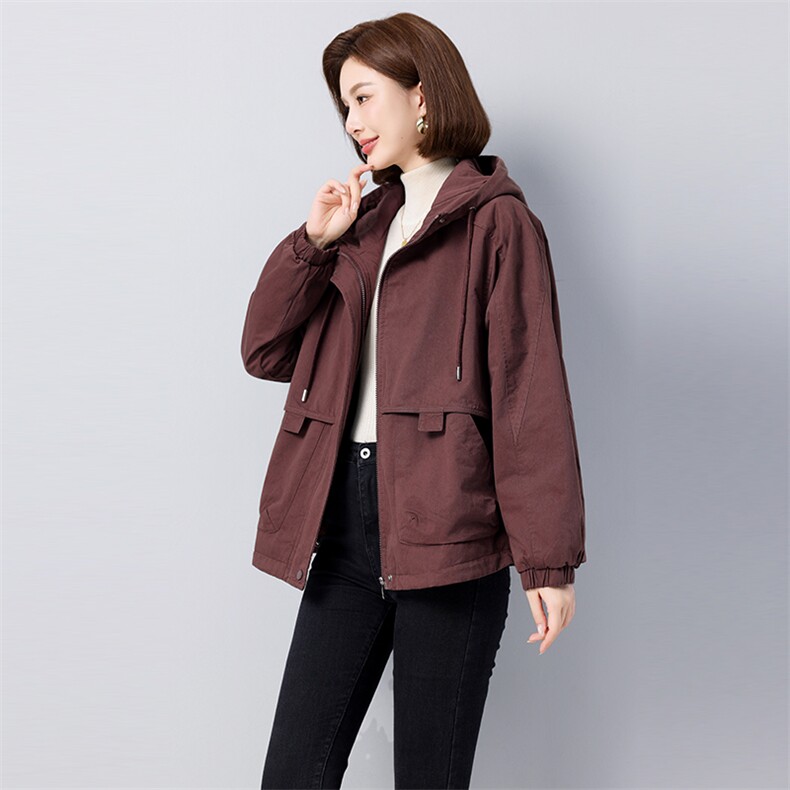 2025年冬季新款加绒加厚款派克服纯棉休闲百搭款保暖外套913款，女装派克服，秋牧寒烟