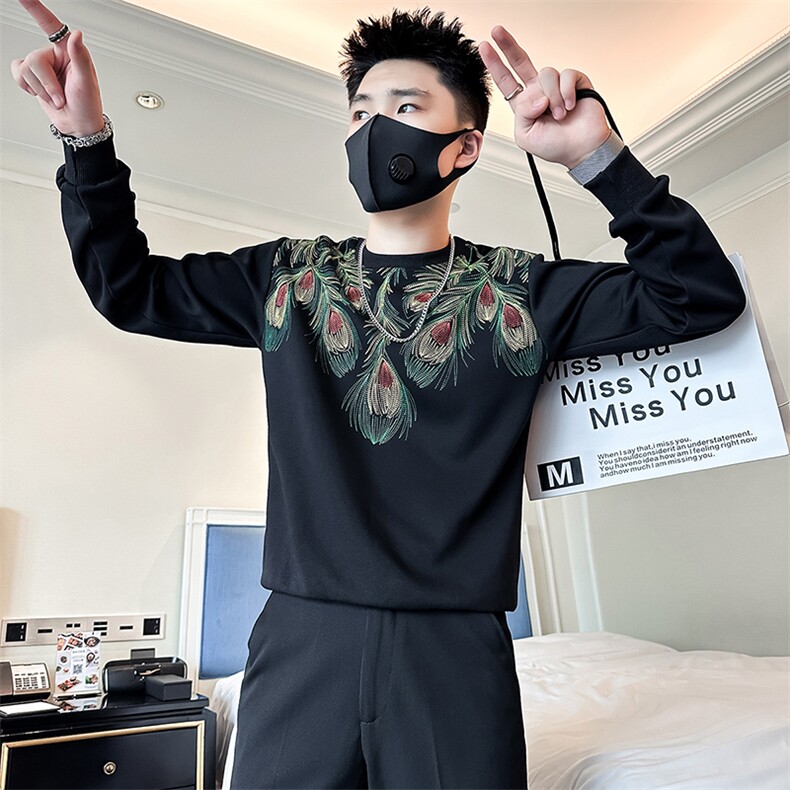高级感痞帅卫衣外套男圆领印花社会小伙店主风301C-WY38-P58控78,女装短外套,星座301C（原B323）