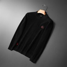 2020冬季男士天鹅绒套头针织衫时尚舒适潮男款长袖毛衣Y901，男装针织衫/毛衣，电商D230