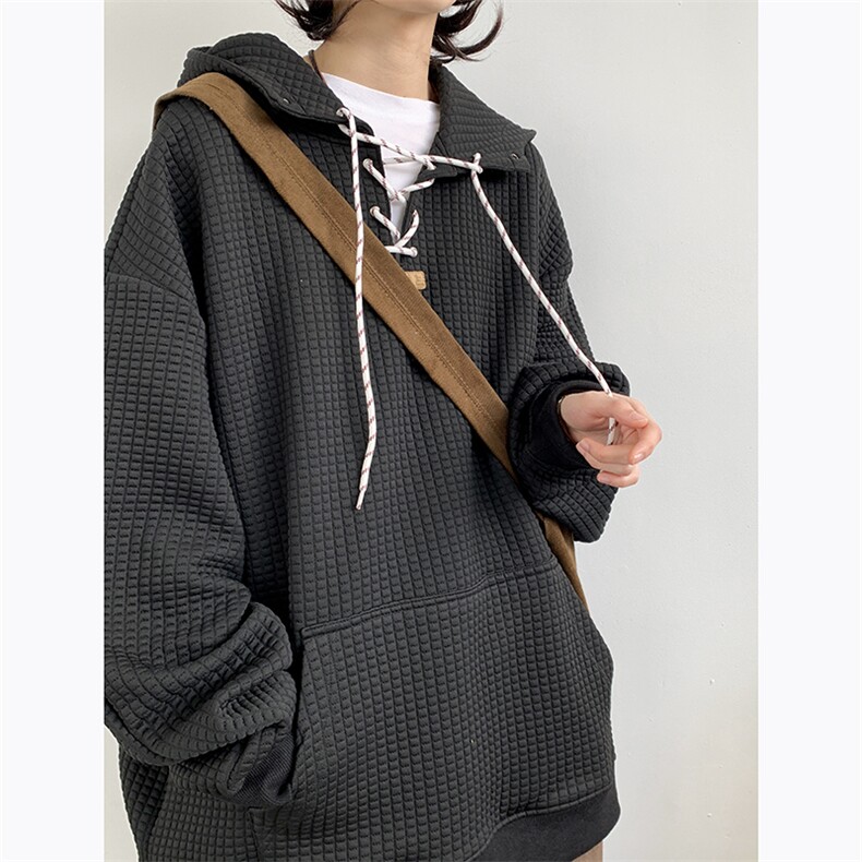 F128-P40 春季新款宽松休闲连帽上衣日系cityboy潮牌百搭卫衣男图片