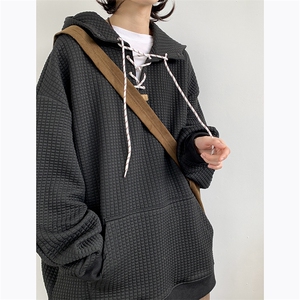 F128-P40 春季新款宽松休闲连帽上衣日系cityboy潮牌百搭卫衣男图片