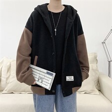 秋冬盐系外套百搭宽松连帽开衫卫衣男女情侣款W2002P70控88，男装卫衣，电商C323